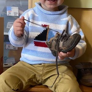 Pocketful of Posies Sailboat sweater 12 mo